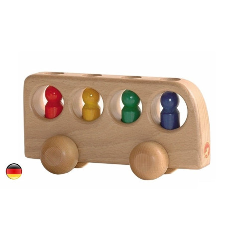Bus et 4 passagers, jouet en bois ostheimer