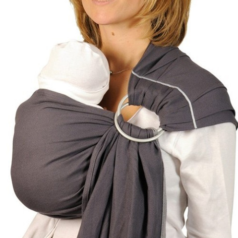 Bulline anthracite, sling de portage Néobulle, echarpe sans noeud porte bébé physiologique de néobulle france