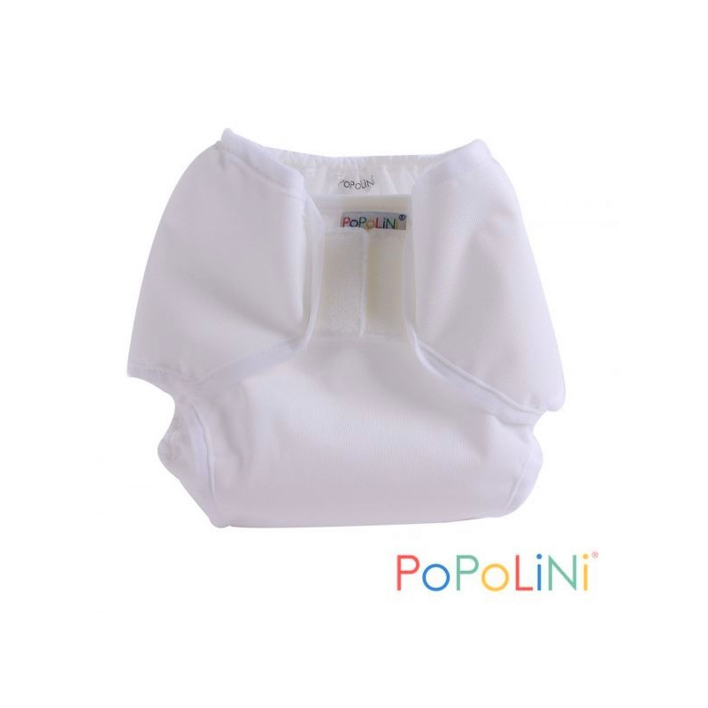 Culotte de protection Popowrap blanc à velcro pour couches lavables, Popolini