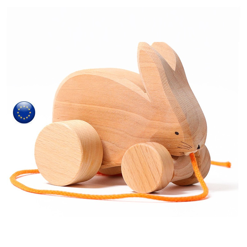escargot, à roues à tirer, jouet d'eveil en bois Plan toys