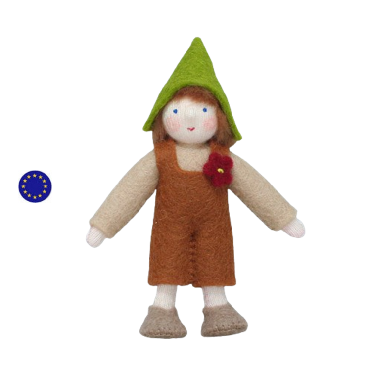 Lutin gnome garçon, poupee de table de saison waldorf steiner en feutrine de ambrosius dolls