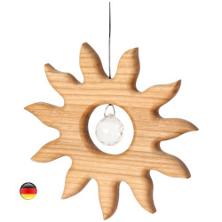 Mobile suspension soleil sun en bois, cristal de Swarovski à suspendre pour des arcs en ciels energisants sternengasse allemagne