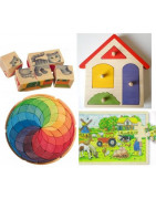 Puzzles pour petits et mandalas pour enfants, jouets en bois naturel